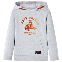 ) Kids' Hooded Sweatshirt Children Pullover Hoodie Navy Melange and Orange 104 - grey, 104 (3-4y