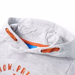 ) Kids' Hooded Sweatshirt Children Pullover Hoodie Navy Melange and Orange 104 - grey, 104 (3-4y