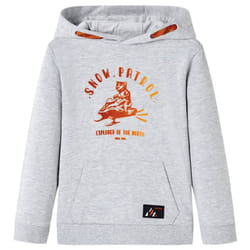 ) Kids' Hooded Sweatshirt Children Pullover Hoodie Navy Melange and Orange 104 - grey, 140 (9-10y
