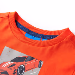 Kids' T-shirt with Long Sleeves Top T Shirt Tee Racing Car Print Bright Orange - 116 - Additional view 2