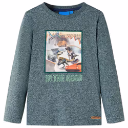 Kids' T-shirt with Long Sleeves Children's T Shirt Top Tee Dinosaur Print - dark green, 104