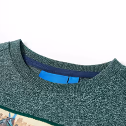 Kids' T-shirt with Long Sleeves Children's T Shirt Top Tee Dinosaur Print - dark green, 104