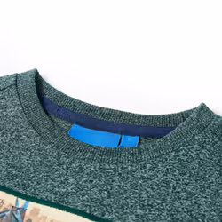 Kids' T-shirt with Long Sleeves Children's T Shirt Top Tee Dinosaur Print - dark green, 116