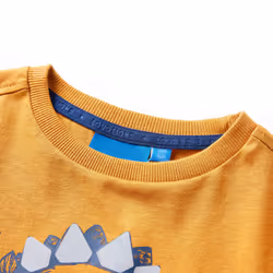 Kids' T-shirt with Long Sleeves Children's T Shirt Tops Tee Dinosaur Print - ochre, 104
