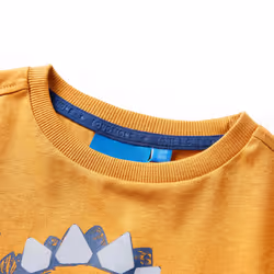 Kids' T-shirt with Long Sleeves Children's T Shirt Tops Tee Dinosaur Print - ochre, 128