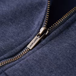 Kids' Hooded Sweatshirt Children with Zip Hoodie Jacket Dark Blue Melange - 92