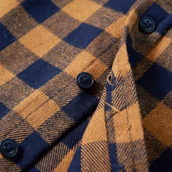 Kids' Plaid Shirt Long Sleeves Children's Shirt Toddler Top Cognac and Blue - 116 - Additional view 4