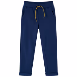 Kids' Pants with Drawstring Trousers Kids Children's Pants with Pockets Navy - 104