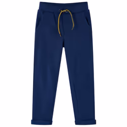 Kids' Pants with Drawstring Trousers Kids Children's Pants with Pockets Navy - 140