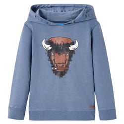 ) Kids' Hooded Sweatshirt Children Pullover Hoodie for Toddler Blue Melange - 92 (1.5-2y