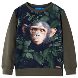) Kids' Sweatshirt Children Long Sleeves Pullover Clothes Top Dark Khaki 116 - khaki, 116 (5-6y