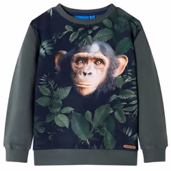 ) Kids' Sweatshirt Children Long Sleeves Pullover Clothes Top Dark Khaki 116 - dark khaki, 128 (7-8y