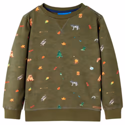 ) Kids' Sweatshirt Children Long Sleeves Toddler Pullover Kids' Clothes Khaki - 92 (1.5-2y