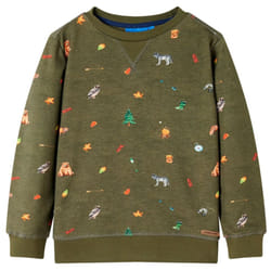 ) Kids' Sweatshirt Children Long Sleeves Toddler Pullover Kids' Clothes Khaki - 140 (9-10y