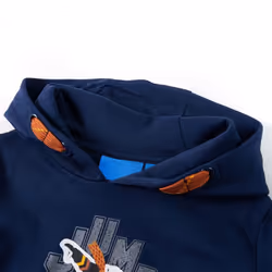 Kids' Hooded Sweatshirt Children Pullover Hoodie Bear and Skateboad Print Navy - 104