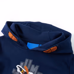 Kids' Hooded Sweatshirt Children Pullover Hoodie Bear and Skateboad Print Navy - 116