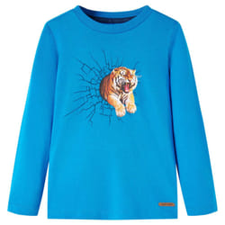 Kids' T-shirt with Long Sleeves Children's T Shirt Tee Tiger Print Cobalt Blue - 104