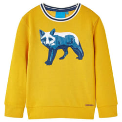 Kids' Sweatshirt Long Sleeves Toddler Children Tops Pullover Top Fox Print - ochre, 92