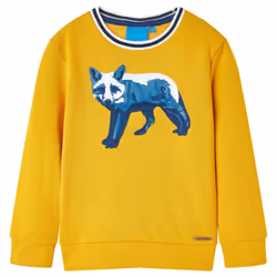 Kids' Sweatshirt Long Sleeves Toddler Children Tops Pullover Top Fox Print - ochre, 140