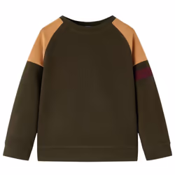 Kids' Sweatshirt Long Sleeves Toddler Tops Pullover Top Dark Khaki and Camel - 92