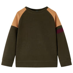 Kids' Sweatshirt Long Sleeves Toddler Tops Pullover Top Dark Khaki and Camel - 128