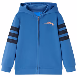 Kids' Hooded Sweatshirt Children Kids' Hoodie with Zip Skateboard Print Blue - 92