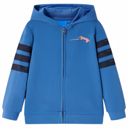 Kids' Hooded Sweatshirt Children Kids' Hoodie with Zip Skateboard Print Blue - 104