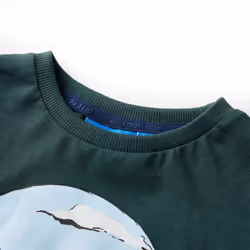 Kids' T-shirt with Long Sleeves T Shirt Tee Mountain and Tree Print Dark Green - 116