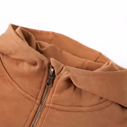 Kids' Hooded Sweatshirt Children with Half Zip Hoodie Anthracite and Cognac - 128