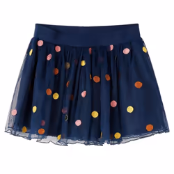 Kids' Tulle Skirt with Polka Dot School Kid Children's Tutu Skirt Navy Blue - 92