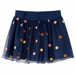 Kids' Tulle Skirt with Polka Dot School Kid Children's Tutu Skirt Navy Blue - 104