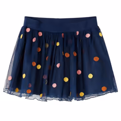 Kids' Tulle Skirt with Polka Dot School Kid Children's Tutu Skirt Navy Blue - 128