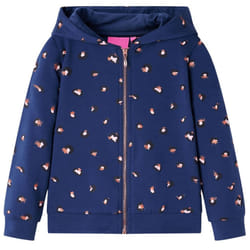 Kids' Hooded Sweatshirt Children Kids Pullover Hoodie Dot Print Navy Blue - 92