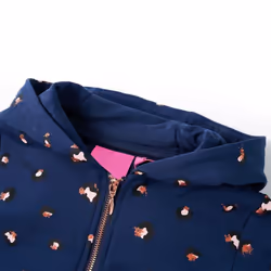 Kids' Hooded Sweatshirt Children Kids Pullover Hoodie Dot Print Navy Blue - 92