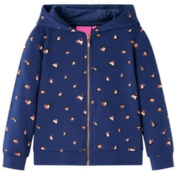Kids' Hooded Sweatshirt Children Kids Pullover Hoodie Dot Print Navy Blue - 140