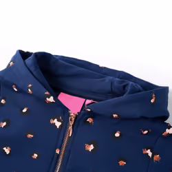 Kids' Hooded Sweatshirt Children Kids Pullover Hoodie Dot Print Navy Blue - 140