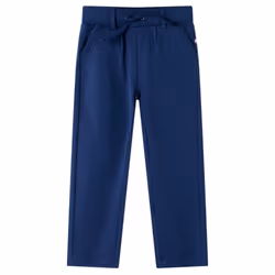 Kids' Pants with Drawstring Trousers Elasticated Waist Children Pants Navy - 128