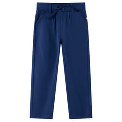 Kids' Pants with Drawstring Trousers Elasticated Waist Children Pants Navy - 128