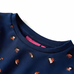 Kids' Dress with Long Sleeves School Toddler Casual Girls' Dress Navy Blue - 104