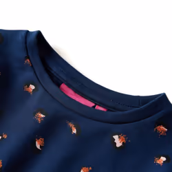 Kids' Dress with Long Sleeves School Toddler Casual Girls' Dress Navy Blue - 140