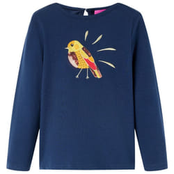 Kids' T-shirt with Long Sleeves Children's T Shirt Kids' Tops Tee Bird Design - navy blue, 116