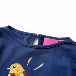 Kids' T-shirt with Long Sleeves Children's T Shirt Kids' Tops Tee Bird Design - navy blue, 128