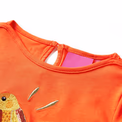 Kids' T-shirt with Long Sleeves Children's T Shirt Kids' Tops Tee Bird Design - orange, 92