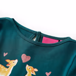 Kids' T-shirt with Long Sleeves Children's T Shirt Kids' Tops Tee Deers Print - dark green, 92