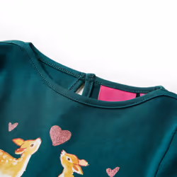 Kids' T-shirt with Long Sleeves Children's T Shirt Kids' Tops Tee Deers Print - dark green, 104
