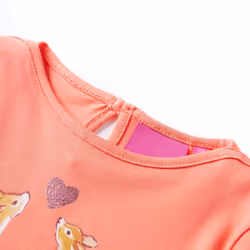 Kids' T-shirt with Long Sleeves Children's T Shirt Kids' Tops Tee Deers Print - coral, 104