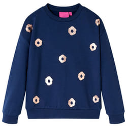 Kids' Sweatshirt Children Toddler Long Sleeves Pullover Kids' Top Flower Print - navy, 92