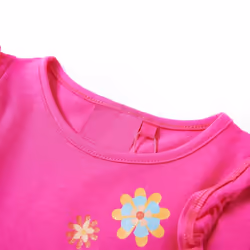 Kids' T-shirt with Long Sleeves Children T Shirt Flowers Print Dark Ochre 128 - pink, 116