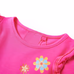 Kids' T-shirt with Long Sleeves Children T Shirt Flowers Print Dark Ochre 128 - pink, 128