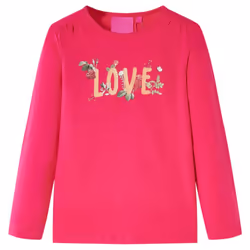 Kids' T-shirt with Long Sleeves Children's T Shirt Kids' Tops Tee Love Print - pink, 104